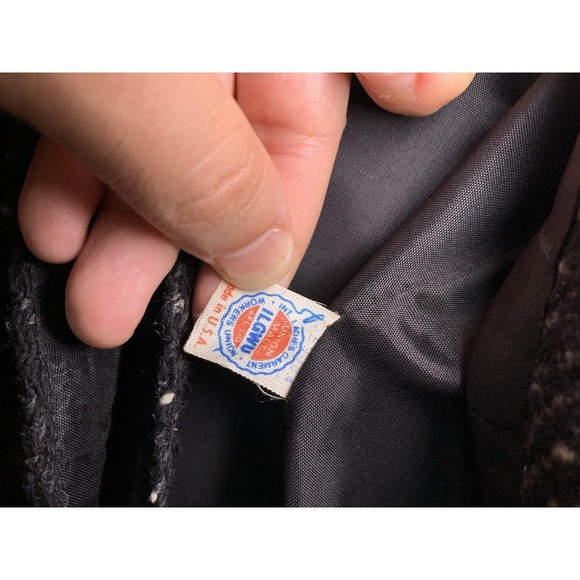 Vintage Michelle Stuart Womens Jacket 100% Wool Black Speckled Button Up Petite - Picture 9 of 11